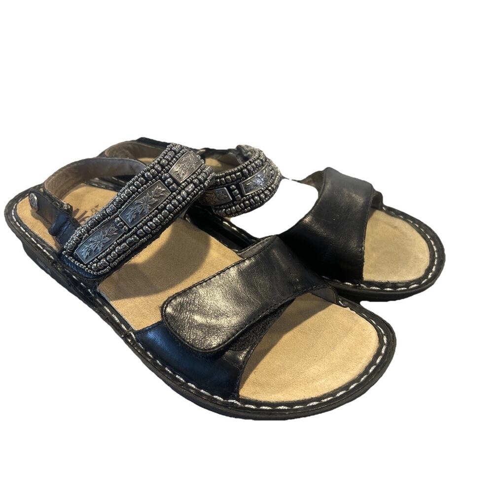Alegria Verona Pewter Bead Work Sandals Size 41 (size 10.5 US) EUC Worn Once